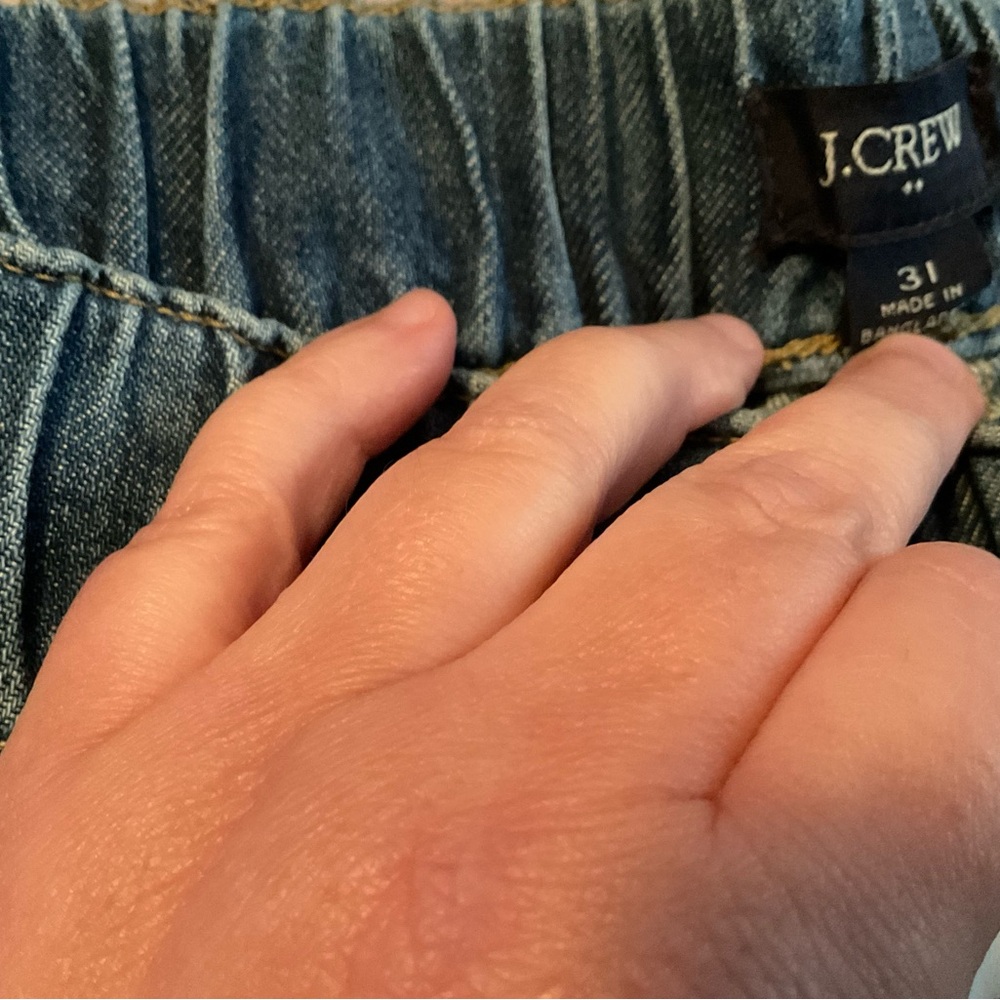 J. Crew Blue Denim Elastic Waste Drawstring Pants/Jeans - Picture 9 of 11